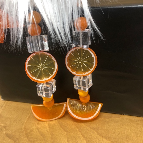 Oranges Gnome Beaded Legs Polka Dots Ice Cubes Citrus Bow Aqua Orange - Picture 4 of 5